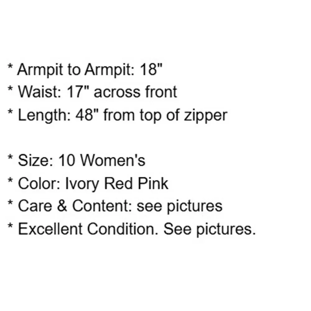 Free People Dress Womens 10 Maxi Ivory Red Pink Floral Lace Trim Lined Chiffon - Picture 4 of 13